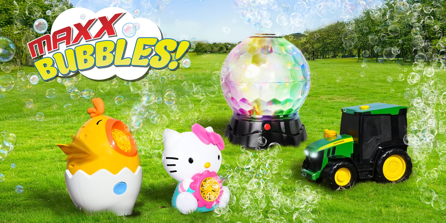 Maxx Bubbles bubble toys on the lawn