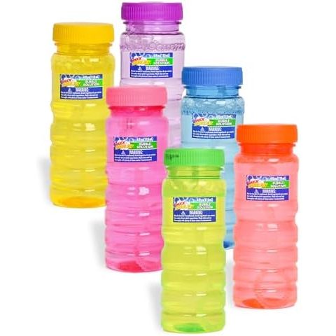 Maxx Bubbles 4 oz Bubble Bottles with 6-Hole Wands, 6-Pack